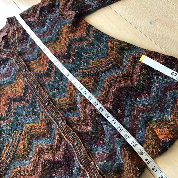 Vintage Missoni Made in Italy Chevron Knit Wool Mohair Cardigan Women’s 90s - Picture 5 of 13